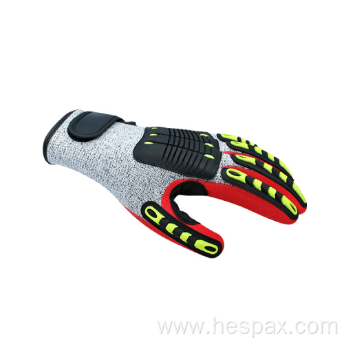 Hespax Cut Resistant TPR Protected Anti-impact Mining Glove